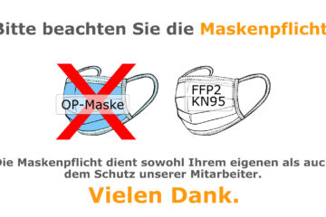 Hinweis FFP2-Maskenpflicht