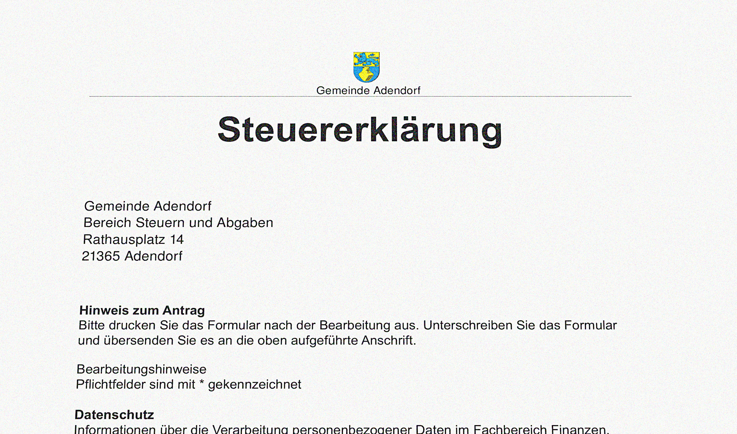 Formular Steuererklärung – Beitragsbild