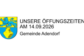 Unsere Öffungszeiten am 14.09.2026